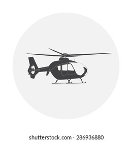 Helicopter in Flight. Vector Illustration. EPS10