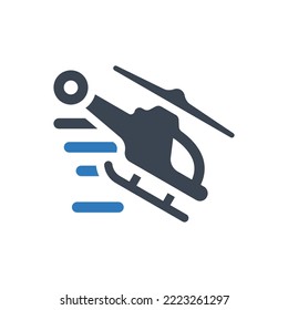 Helicopter fly icon (Vector illustration)