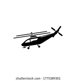 Helicopter, Fly Transport, Aviation. Flat Vector Icon illustration. Simple black symbol on white background. Helicopter, Fly Transport, Aviation sign design template for web and mobile UI element
