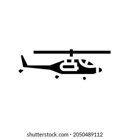 Hubschrauber fliegenden Armee Maschine glyph Symbol Vektorgrafik. Helikopter fliegendes Maschinenzeichen der Armee. isoliertes Kontursymbol