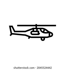 helicopter flying army machine line icon vector. helicopter flying army machine sign. isolated contour symbol black illustration