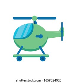 helicopter flying child toy flat style icon vector illustration design