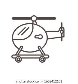 helicopter flying child toy line style icon vector illustration design