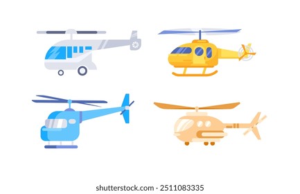 Helicopter flying. Fly machine, Rotorcraft. Private aviation. Air transport.