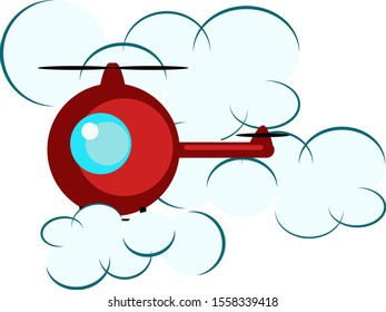 Hubschrauberfliegen, Illustration, Vektorgrafik auf weißem Hintergrund.