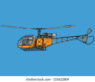 helicopter flying lama