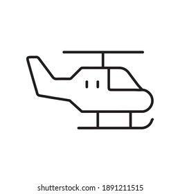 Helicopter flying vehicle line icon