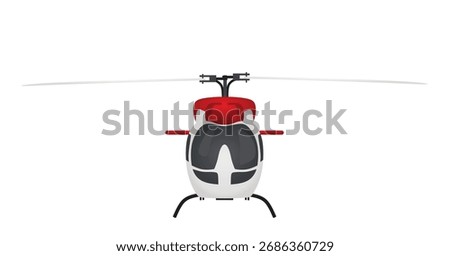 Helicopter front view. vector illustration