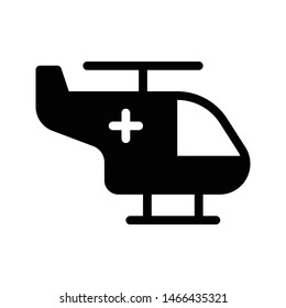 helicopter glyph flat vector icon
