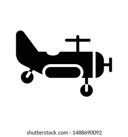 helicopter glyph flat vector icon