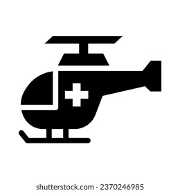 helicopter glyph icon illustration vector graphic. Simple element illustration vector graphic, suitable for app, websites, and presentations isolated on white background