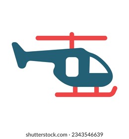 Helicopter Glyph Two Color Icon For Personal And Commercial Use.
