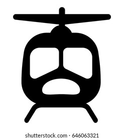 Helicopter Glyph Vector Icon