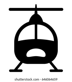 Helicopter Glyph Vector Icon