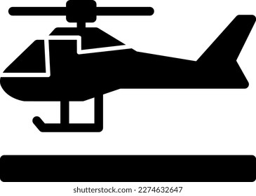 Helicopter Glyph Vector Icon Design