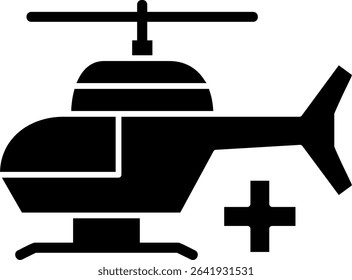 Helicopter Glyph Vector Icon Design