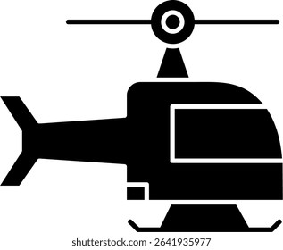 Helicopter Glyph Vector Icon Design