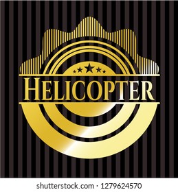 Helicopter golden badge or emblem
