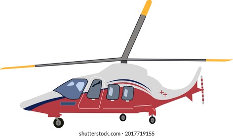 Ilustración del vector rojo gris del helicóptero
