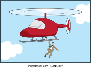 Helicopter hang man