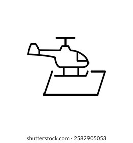 helicopter helipad icon Flat fill set collection