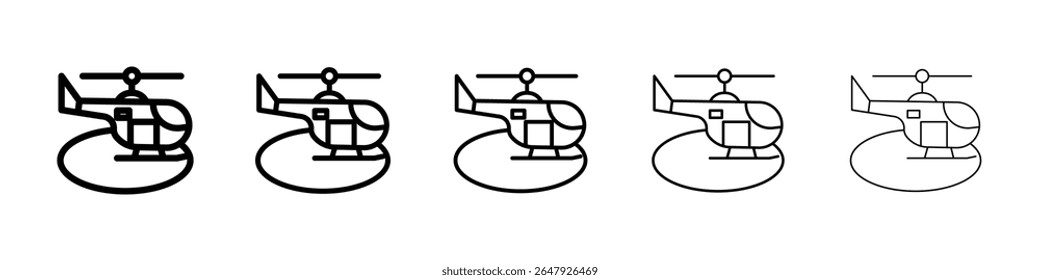 helicopter helipad icon isolated vector on white background set