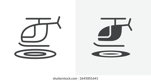 helicopter helipad icon Outline vector sign