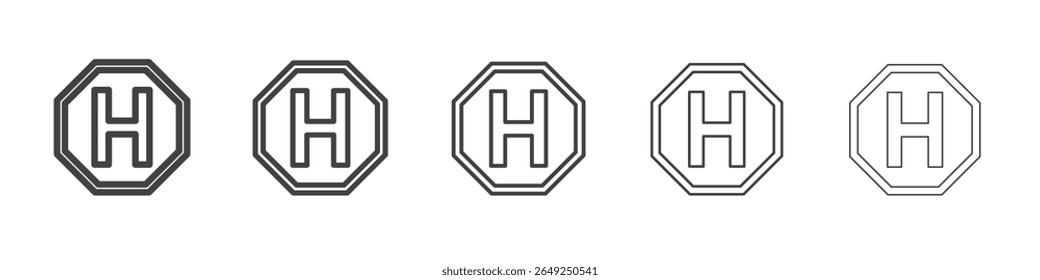 helicopter helipad icon simple illustration collection symbol