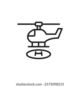 helicopter helipad icon Simple thin outline