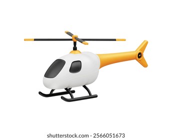 helicopter icon 3d rendering illustration