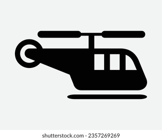 Helicopter Icon Aircraft Chopper Air Travel Transport Transportation Flight Fly Flying Aviation Rotor Vehicle Black Shape Vector Cartoon Sign Symbol