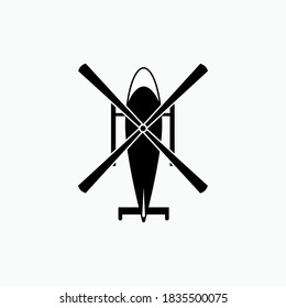 Helicopter Icon. Aviation Element Symbol - Vector Logo Template.