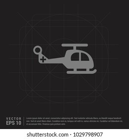 Helicopter icon - Black Creative Background