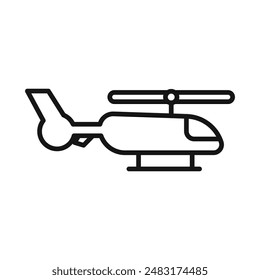 Icono de helicóptero Vector de arte de línea negra