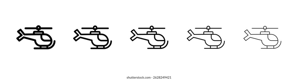 Helicopter icon in black. Vector illustration for graphic design