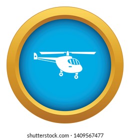 Helicopter icon blue vector isolated on white background for any design