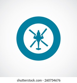 helicopter icon bold blue circle border, white background  