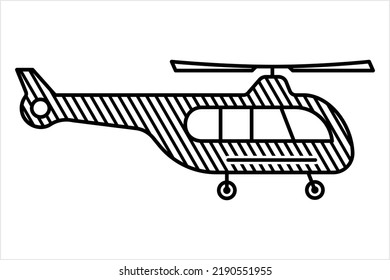 Helicopter Icon, Chopper Icon, Helicopter Flying Vehicle, Rotorcraft Vector Art Illustration