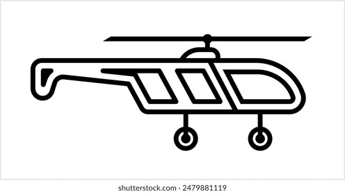 Helicopter Icon, Chopper Icon, Helicopter Flying Vehicle, Rotorcraft Vector Art Illustration