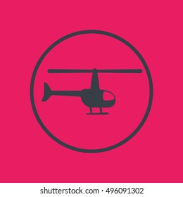 helicopter icon in circle, side view