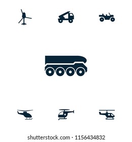 Helicopter icon. collection of 7 helicopter filled icons such as truck rocket. editable helicopter icons for web and mobile.