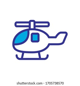 helicopter icon color style design