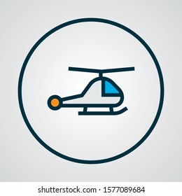 Helicopter icon colored line symbol. Premium quality isolated chopper element in trendy style.