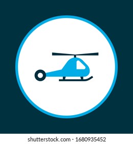 Helicopter icon colored symbol. Premium quality isolated chopper element in trendy style.
