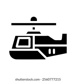 Helicopter icon. Concept of air transportation and travel.