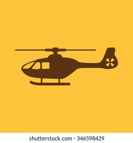 The helicopter icon. Copter symbol. Flat Vector illustration