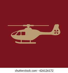 The helicopter icon. Copter symbol. Flat Vector illustration