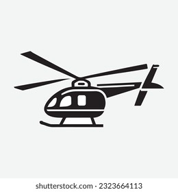 Diseño de icono de helicóptero aislado en fondo blanco