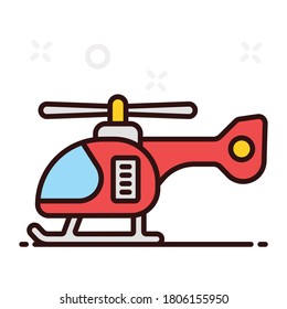 Helicopter icon design. Vector of rotorcraft in editable style 