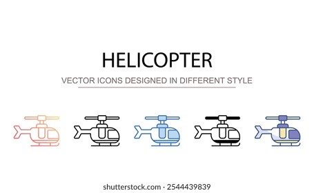 Design de ícone de helicóptero com ilustração de estoque de fundo branco